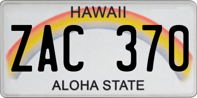 HI license plate ZAC370