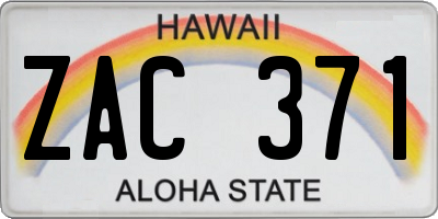 HI license plate ZAC371