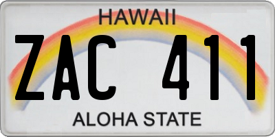 HI license plate ZAC411