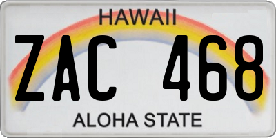HI license plate ZAC468