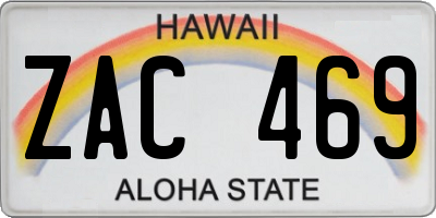 HI license plate ZAC469