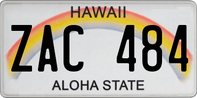 HI license plate ZAC484