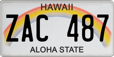 HI license plate ZAC487