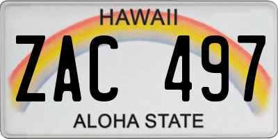 HI license plate ZAC497