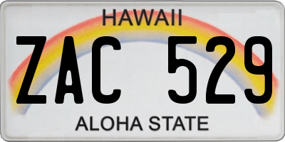 HI license plate ZAC529