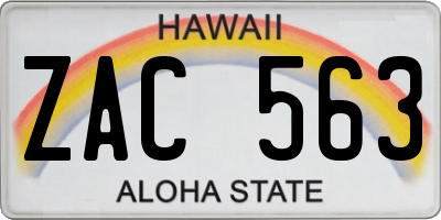 HI license plate ZAC563