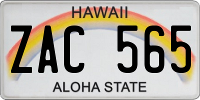 HI license plate ZAC565