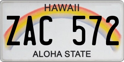 HI license plate ZAC572