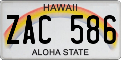 HI license plate ZAC586