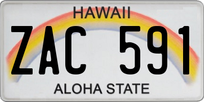 HI license plate ZAC591