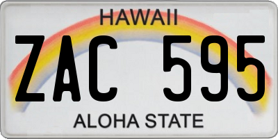 HI license plate ZAC595