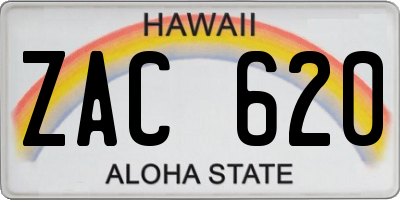HI license plate ZAC620
