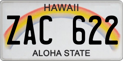 HI license plate ZAC622