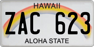 HI license plate ZAC623