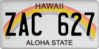HI license plate ZAC627