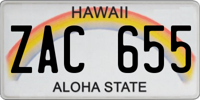 HI license plate ZAC655
