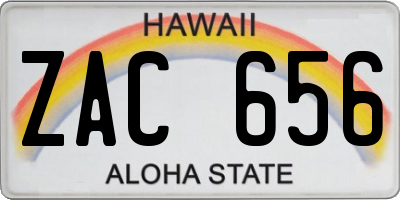 HI license plate ZAC656