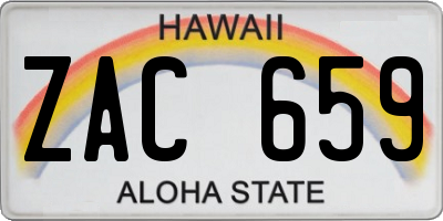 HI license plate ZAC659
