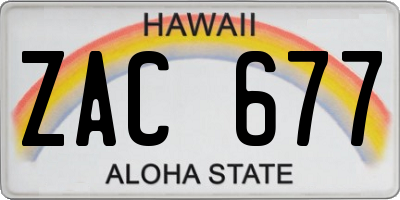 HI license plate ZAC677