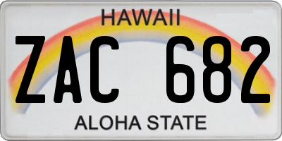 HI license plate ZAC682