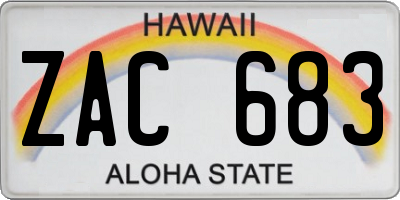 HI license plate ZAC683