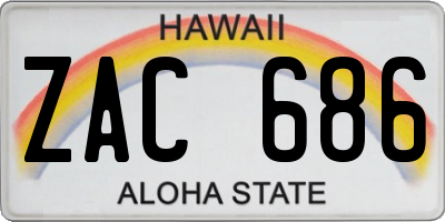 HI license plate ZAC686