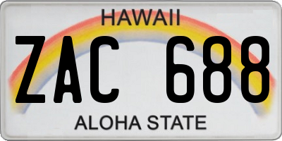 HI license plate ZAC688