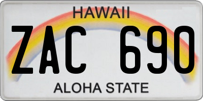 HI license plate ZAC690