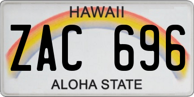 HI license plate ZAC696