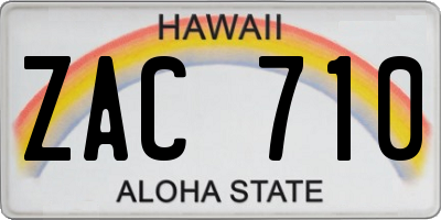 HI license plate ZAC710
