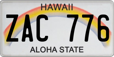 HI license plate ZAC776