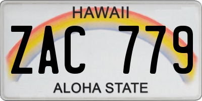 HI license plate ZAC779