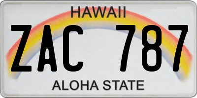 HI license plate ZAC787