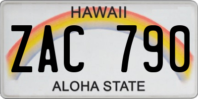 HI license plate ZAC790