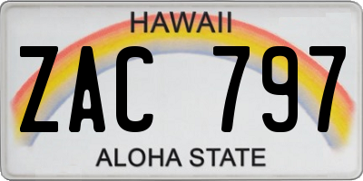 HI license plate ZAC797