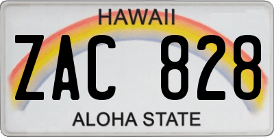 HI license plate ZAC828