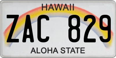 HI license plate ZAC829
