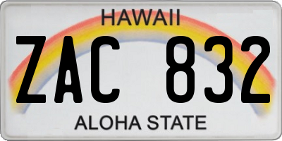 HI license plate ZAC832