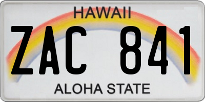 HI license plate ZAC841
