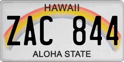 HI license plate ZAC844