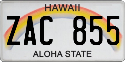 HI license plate ZAC855