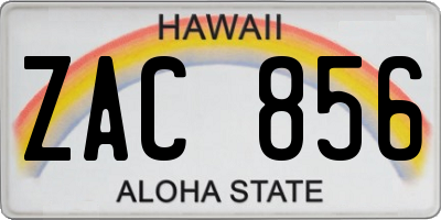 HI license plate ZAC856