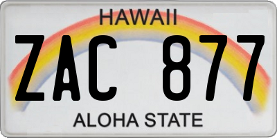HI license plate ZAC877
