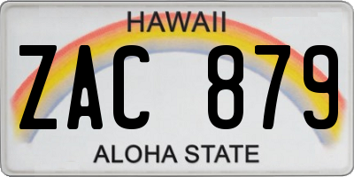 HI license plate ZAC879