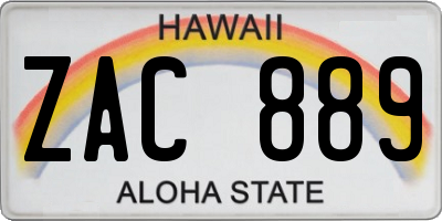 HI license plate ZAC889