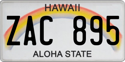 HI license plate ZAC895