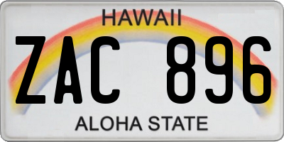 HI license plate ZAC896