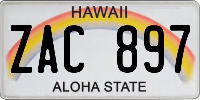 HI license plate ZAC897