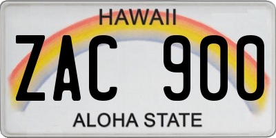 HI license plate ZAC900