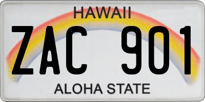 HI license plate ZAC901